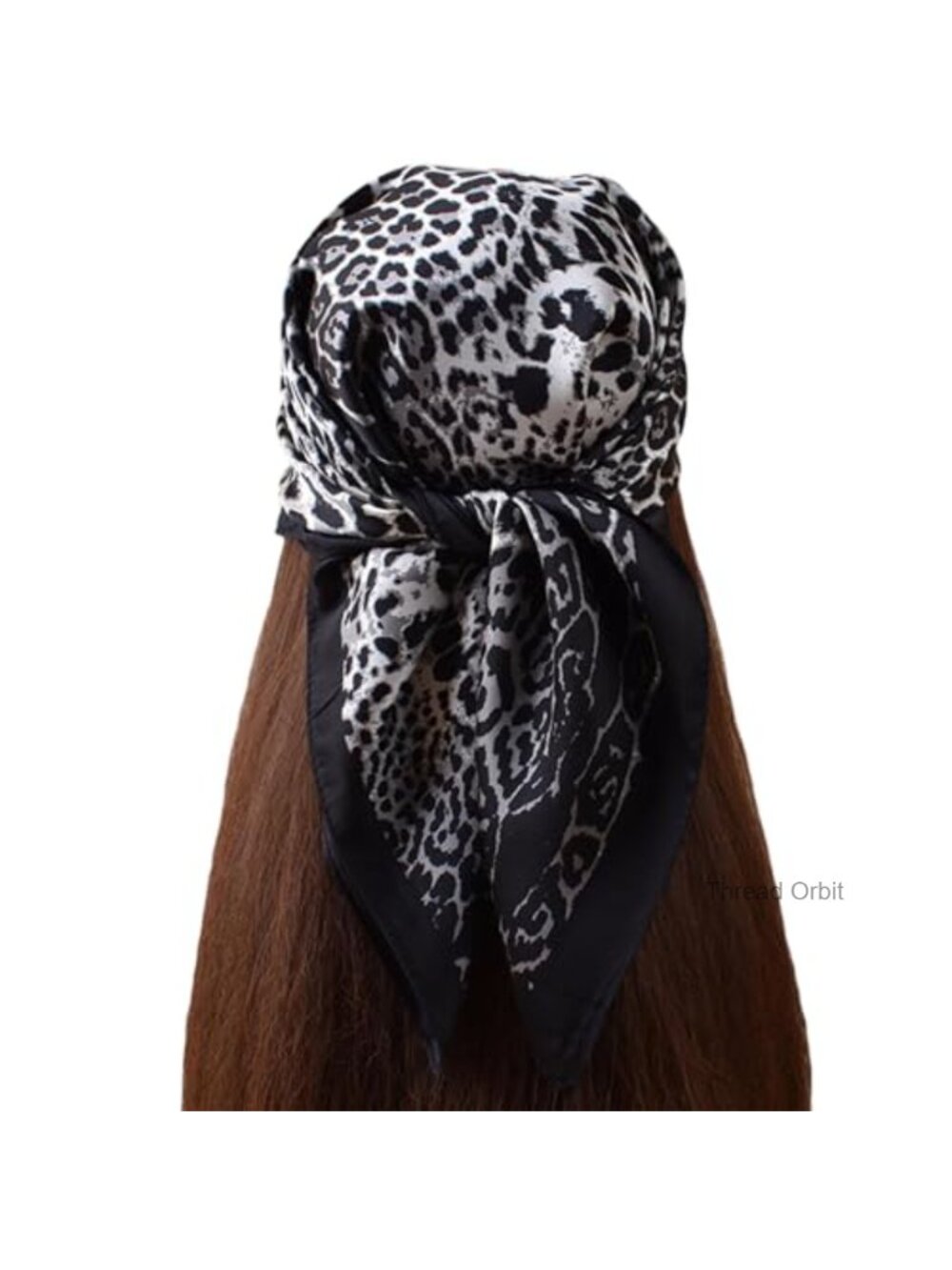 Leopard Print Silky Satin Square Scarf 27.5in Hair Neck Bag Wrap